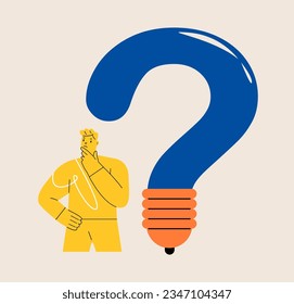 Men are caught up with big problems, finding no way out. Colorful vector illustration
