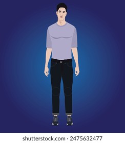 Personaje masculino para la animación || personaje de dibujos animados|| Vector de caracteres masculinos|| diseño de Vector || caricatura popular || caricatura animada 