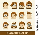 Men character icon set. Vector illustration