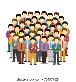 Men characters community vector concept in flat style