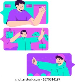 Men Chat together using messenger