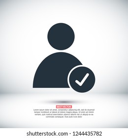 men check mark vector icon