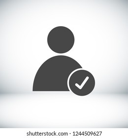 men check mark vector icon