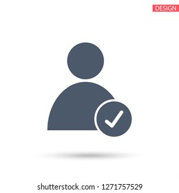 men check mark vector icon