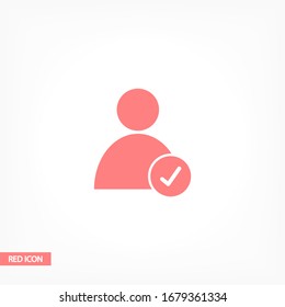 men check mark vector icon. check mark. person with a mark on the side. Vector graphics. human icon with confirmation 10 eps