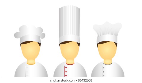 men chef icons isolated over white background. vector