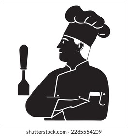 Men Chef silhouettes vector art