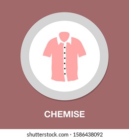 Men Chemise Icon - Vector Polo Shirt Illustration, Fashion Design Template