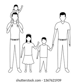 men with children