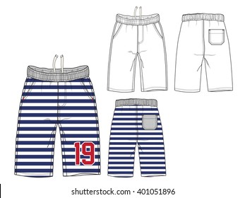 Men, children, kids, the templates for summer pants