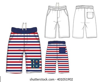 Men, children, kids, the templates for summer pants