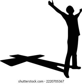 Men with Christ Shadow (Editable file) - Vector Illustration