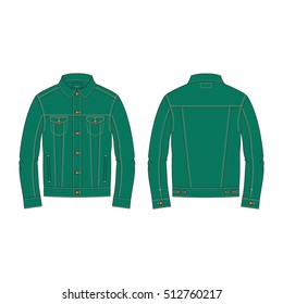 Men Classic Denim Jacket Template