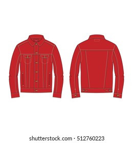 Men Classic Denim Jacket Template