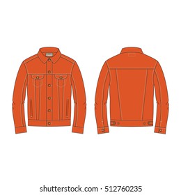 Men Classic Denim Jacket Template