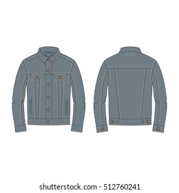 Men Classic Denim Jacket Template