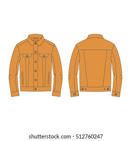 Men Classic Denim Jacket Template