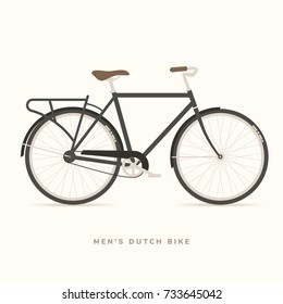 Men Classic Dutch Bike, vector illustration