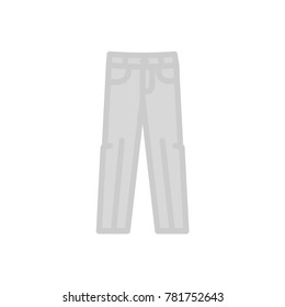 Men classic pants flat icon