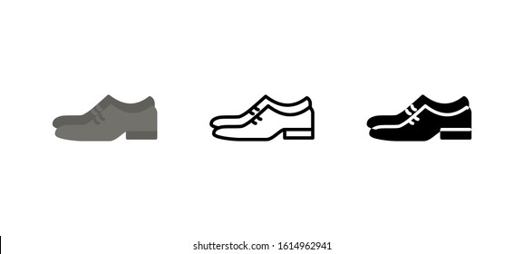 Men Classic Shoes Wedding icon. Holidays flat, silhouette, line vector illustration on white background