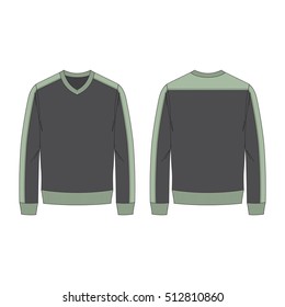 Men Classic V Neck Sweatshirt Template