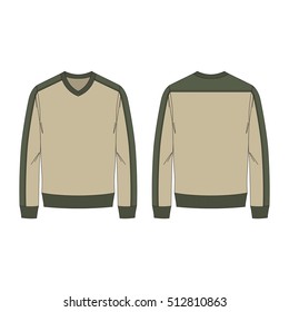 Men Classic V Neck Sweatshirt Template