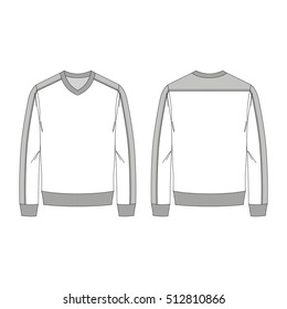 Men Classic V Neck Sweatshirt Template