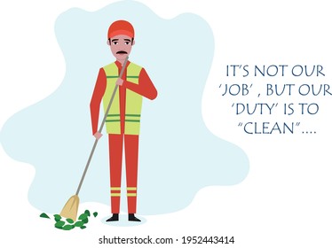 Men Cleaning Our Street Wearing Uniform Stock Vector (Royalty Free ...