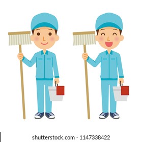 Men of the cleaning staff.