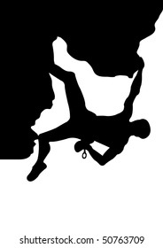 Men climb on the rock