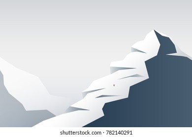 men climbing big snow mountain