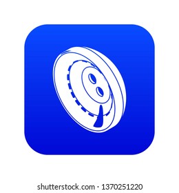 Men clothes button icon blue vector isolated on white background