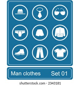 Men clothes icon set