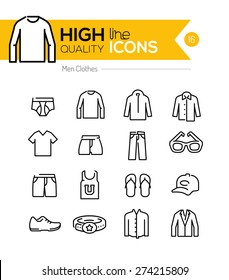 Men Clothes line icons series