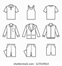 Hand Drawn Vector Clothing Set Isolated Stock Vector (Royalty Free ...