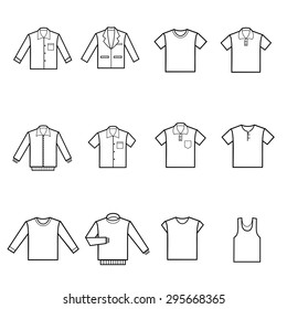 Men Clothing set icons vector