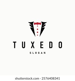 men clothing tuxedo logo design simple minimalist illustration clothing store and tailor brand template