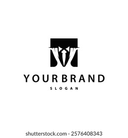 men clothing tuxedo logo design simple minimalist illustration clothing store and tailor brand template