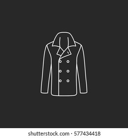 Men coat symbol simple line icon on background