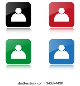 Men  - color vector icon  with shadow