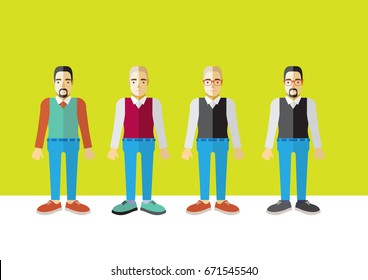 Men colorful vector flat design