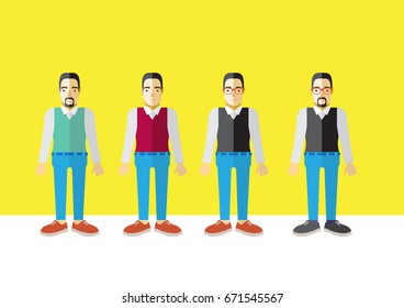 Men colorful vector flat design