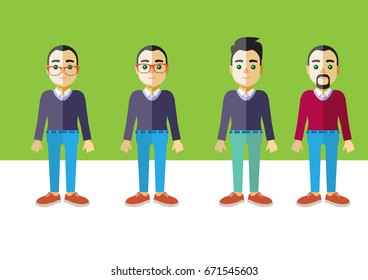 Men colorful vector flat design