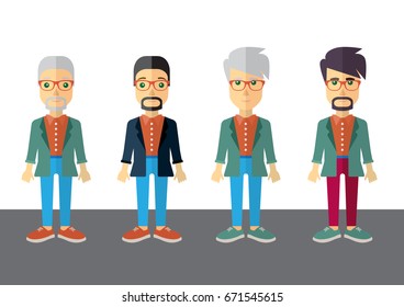 Men colorful vector flat design