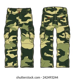 Men Combat Pant with Camouflage Print