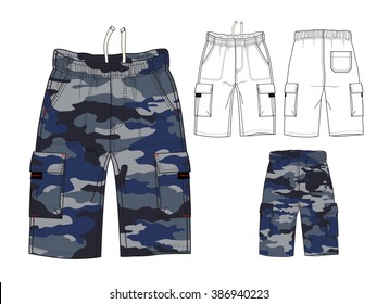 Men Combat Pant with Camouflage Print