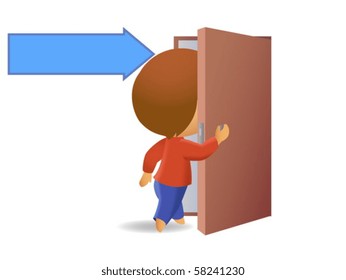 Men come in to the door