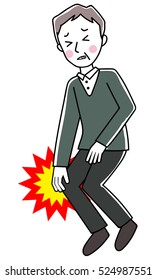 Men complaining of knee pain