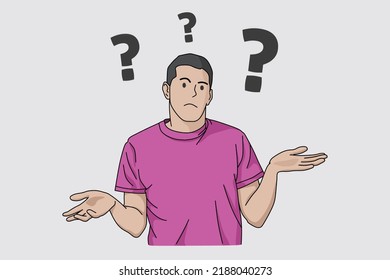 Men are confused about something. Vector image. Flat Image. Confused