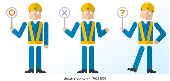 Men of construction site: I do not know answers correct incorrect